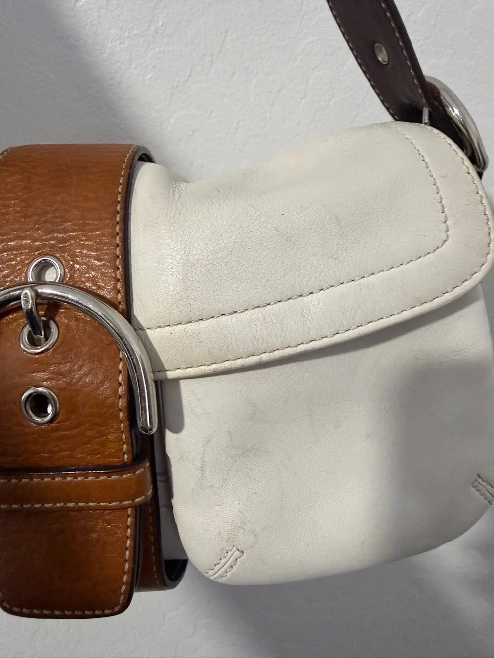Vintage White Coach Leather SoHo